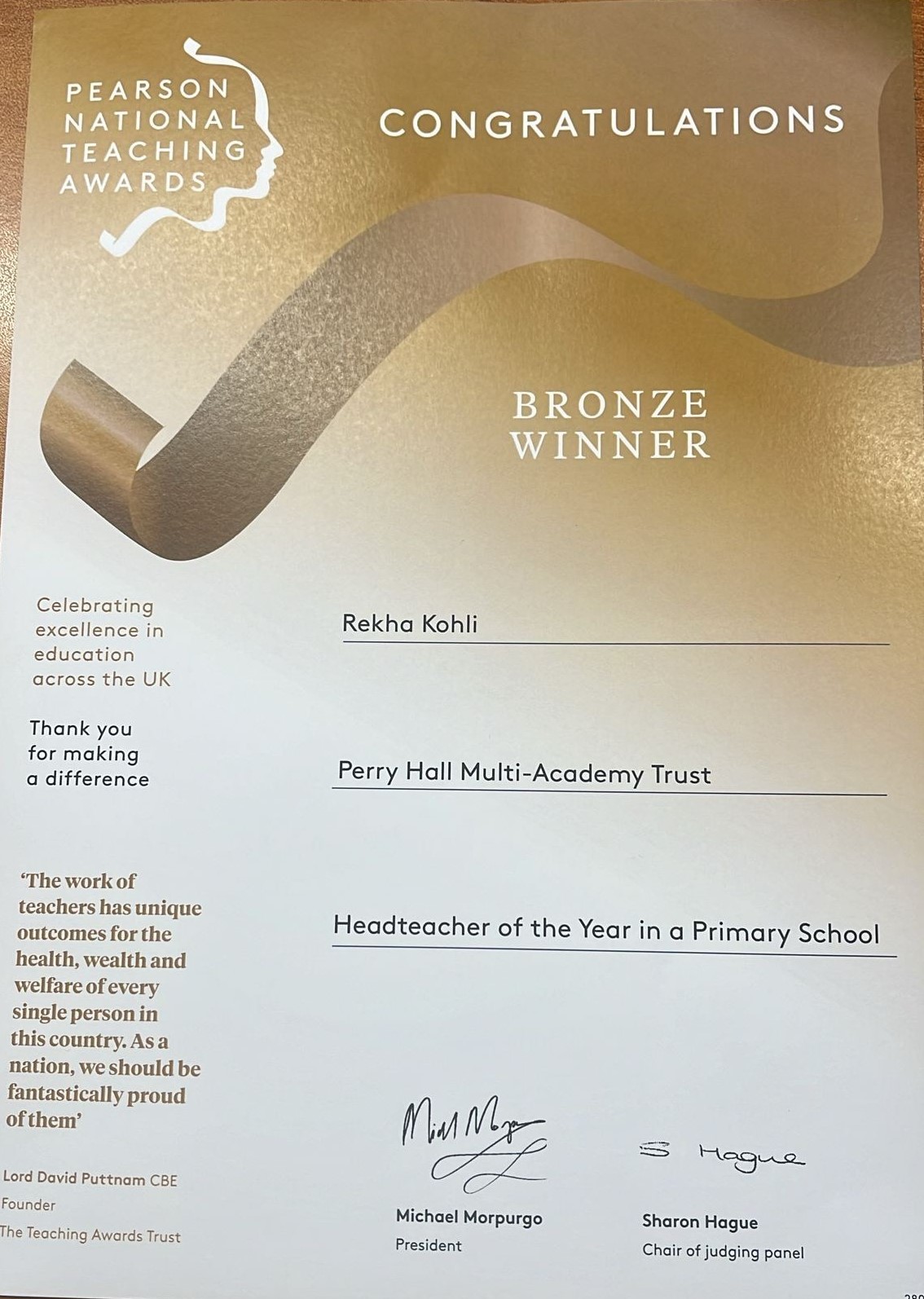RKohli National Teacher Awards